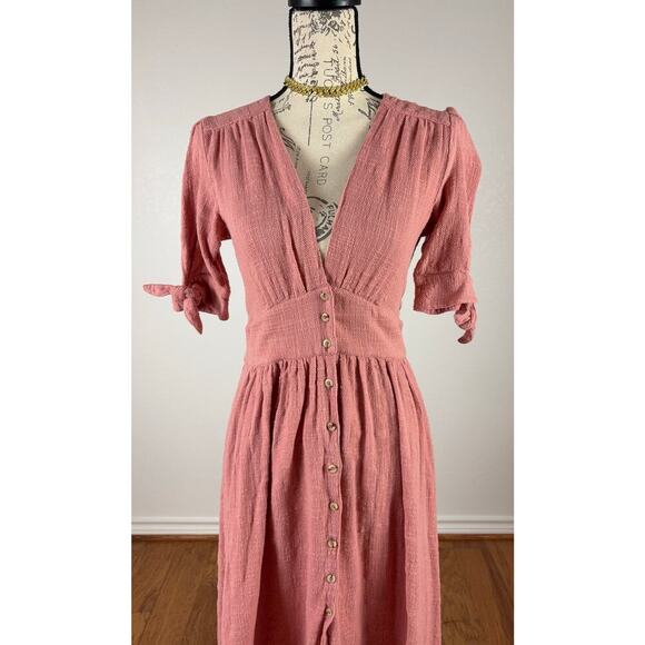 B1 Free People Love of My Life Midi Dress Womens Small Boho Romantic Cottagecore - Picture 5 of 8